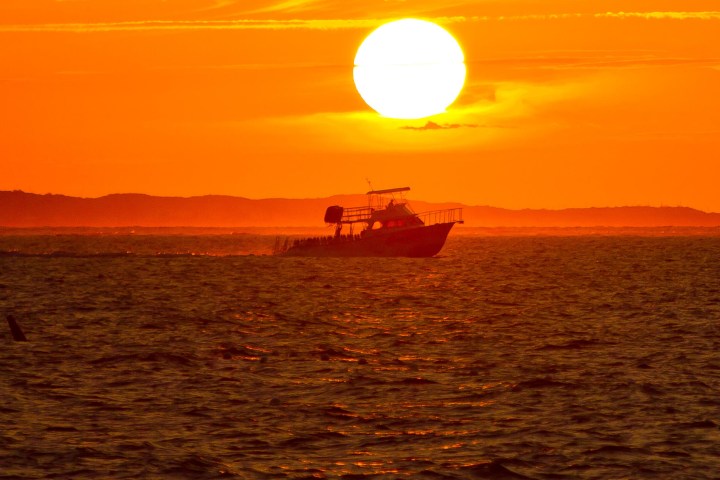 Sunset snorkel tour riding off into the Sunset in Key Largo